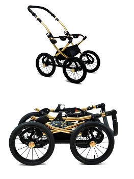 Kočárek Baby Lux Classic Gold Alu Fern Leaf