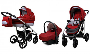 Kočárek Baby Lux Largo Chilli Silver s autosedačkou za příplatek