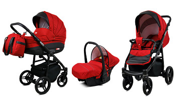 Kočárek Baby Lux Axel Alu Black Red s autosedačkou za příplatek