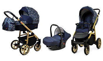 Kočárek Baby Lux Colorlux Alu Gold Forest Deer s autosedačkou za příplatek