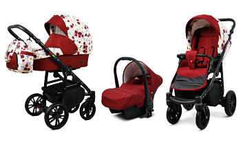 Kočárek Baby Lux Colorlux Alu Black Meadow Flowers s autosedačkou za příplatek