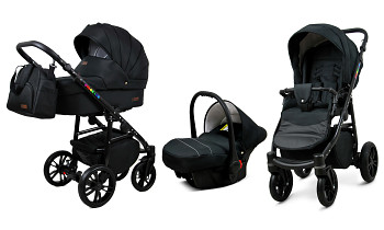 Kočárek Baby Lux Colorlux Alu Black Onyx s autosedačkou za příplatek