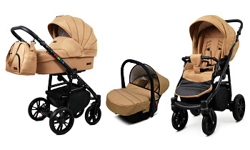 Kočárek Baby Lux Colorlux Alu Black Sand Pearl s autosedačkou za příplatek