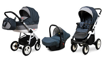 Kočárek Baby Lux Alu Way Alu Dark Grey s autosedačkou za příplatek