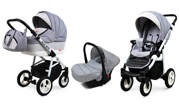 Kočárek Baby Lux Alu Way Alu Silver s autosedačkou za příplatek