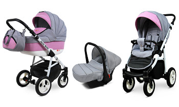 Kočárek Baby Lux Alu Way Alu Light Pink s autosedačkou za příplatek