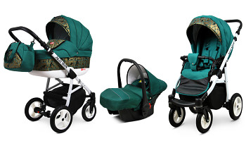 Kočárek Baby Lux Alu Way Alu Green Marble s autosedačkou za příplatek