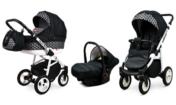 Kočárek Baby Lux Alu Way Alu Optical Black s autosedačkou za příplatek