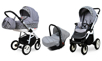 Kočárek Baby Lux Alu Way Alu Silver Leaf s autosedačkou za příplatek