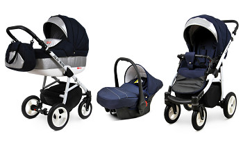 Kočárek Baby Lux Alu Way Alu Blue Shine s autosedačkou za příplatek