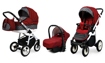 Kočárek Baby Lux Alu Way Alu Optical Chili s autosedačkou za příplatek