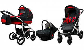 Kočárek Baby Lux Largo Black Red s autosedačkou za příplatek