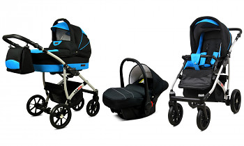 Kočárek Baby Lux Largo Black Aqua s autosedačkou za příplatek