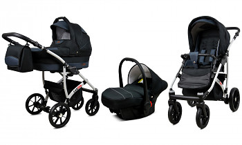 Kočárek Baby Lux Largo Black Grey s autosedačkou za příplatek