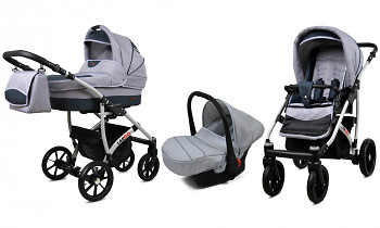 Kočárek Baby Lux Largo Silver s autosedačkou za příplatek