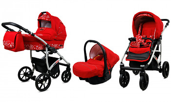 Kočárek Baby Lux Largo Red Flowers s autosedačkou za příplatek