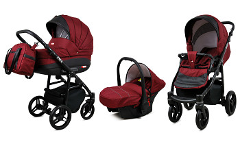 Kočárek Baby Lux Axel Alu Black Plum s autosedačkou za příplatek