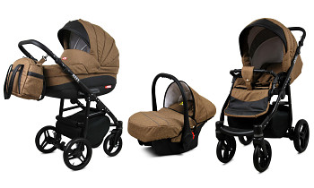 Kočárek Baby Lux Axel Alu Black Chocolate s autosedačkou za příplatek