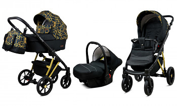 Kočárek Baby Lux Marlux Magnetic Alu Gold Gold Line s autosedačkou za příplatek