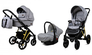 Kočárek Baby Lux Marlux Magnetic Alu Gold Silver s autosedačkou za příplatek