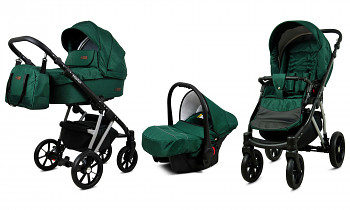 Kočárek Baby Lux Marlux Magnetic Alu Silver Bottle Green s autosedačkou za příplatek
