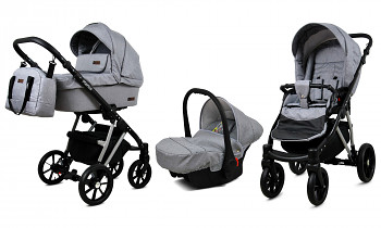 Kočárek Baby Lux Marlux Magnetic Alu Silver Silver s autosedačkou za příplatek