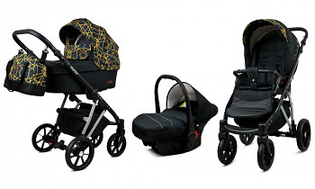Kočárek Baby Lux Marlux Magnetic Alu Silver Gold Line s autosedačkou za příplatek