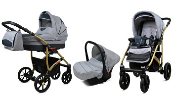 Kočárek Baby Lux Largo Gold Silver s autosedačkou za příplatek