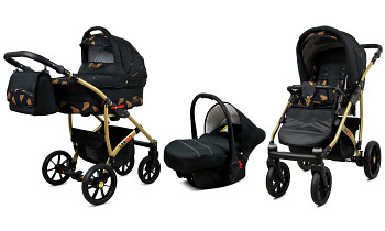 Kočárek Baby Lux Largo Gold Gold Wings s autosedačkou za příplatek