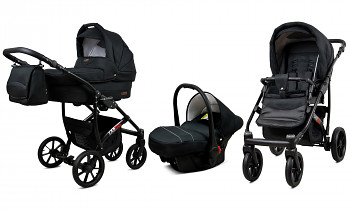 Kočárek Baby Lux Largo Black Black s autosedačkou za příplatek