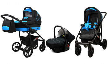 Kočárek Baby Lux Largo Black Black Agua s autosedačkou za příplatek