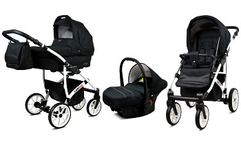 Kočárek Baby Lux Largo White Black s autosedačkou za příplatek
