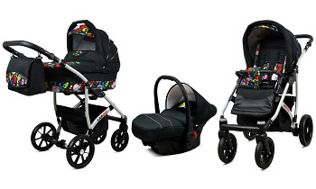 Kočárek Baby Lux Largo Garden Flowers s autosedačkou za příplatek