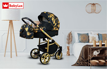 Kočárek Baby Lux Colorlux Alu Gold Gold Jungle