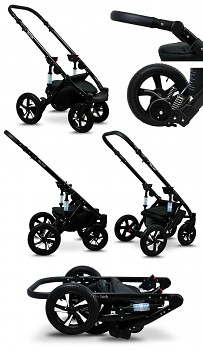 Kočárek Baby Lux Sky Lark Soft Alu Black v provedení Paradise Flowers