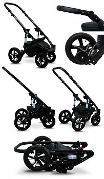 Kočárek Raf-Pol Sky Lark Soft Alu Black v provedení Paradise Flowers