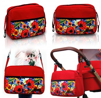 Kočárek Baby Lux Aspero v provedení Red Tulips