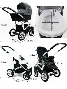 Kočárek Baby Lux Queen - rozměry
