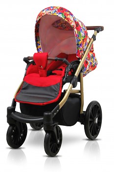 Kočárek Baby Lux Aspero Red Tulips