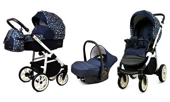 Kočárek Baby Lux Colorlux Alu White Forest Deer s autosedačkou za příplatek
