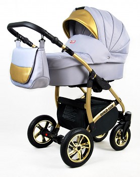 Kočárek Raf-Pol Baby Lux Gold Lux Silver - zlatý podvozek