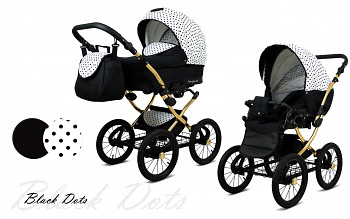 Kočárek Raf-Pol Margaret Alu Gold Black Dots