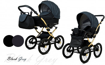 Kočárek Baby Lux Margaret Alu Gold Black Grey 
