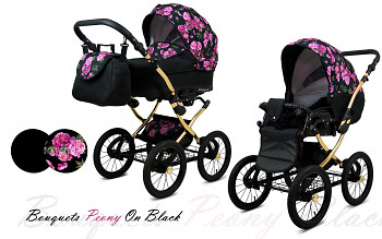 Kočárek Baby Lux Margaret Alu Gold Bouquets Peony