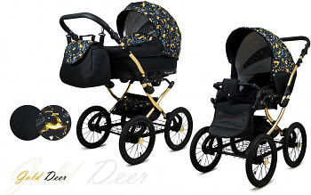 Kočárek Baby Lux Margaret Alu Gold Gold Deer