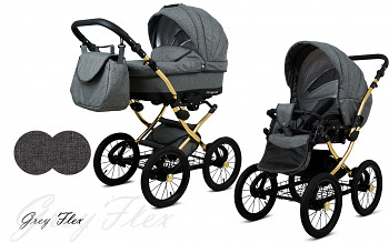 Kočárek Baby Lux Margaret Alu Gold Grey Flex