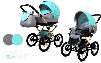 Kočárek Baby Lux Margaret Alu Gold Mint