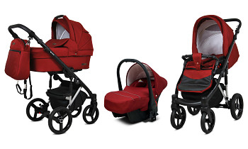 Kombinovaný kočárek Baby Lux UZO Alu Silver Chili s autosedačkou za příplatek