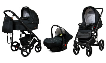 Kombinovaný kočárek Baby Lux UZO Alu Silver Onyx s autosedačkou za příplatek