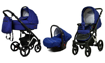 Kombinovaný kočárek Baby Lux UZO Alu Silver Sailor Blue s autosedačkou za příplatek